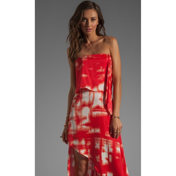 NWOT BCBG Maxazria Daniella Maxi Dress Strapless Size 12 Tie Dye Summer - Picture 2 of 11